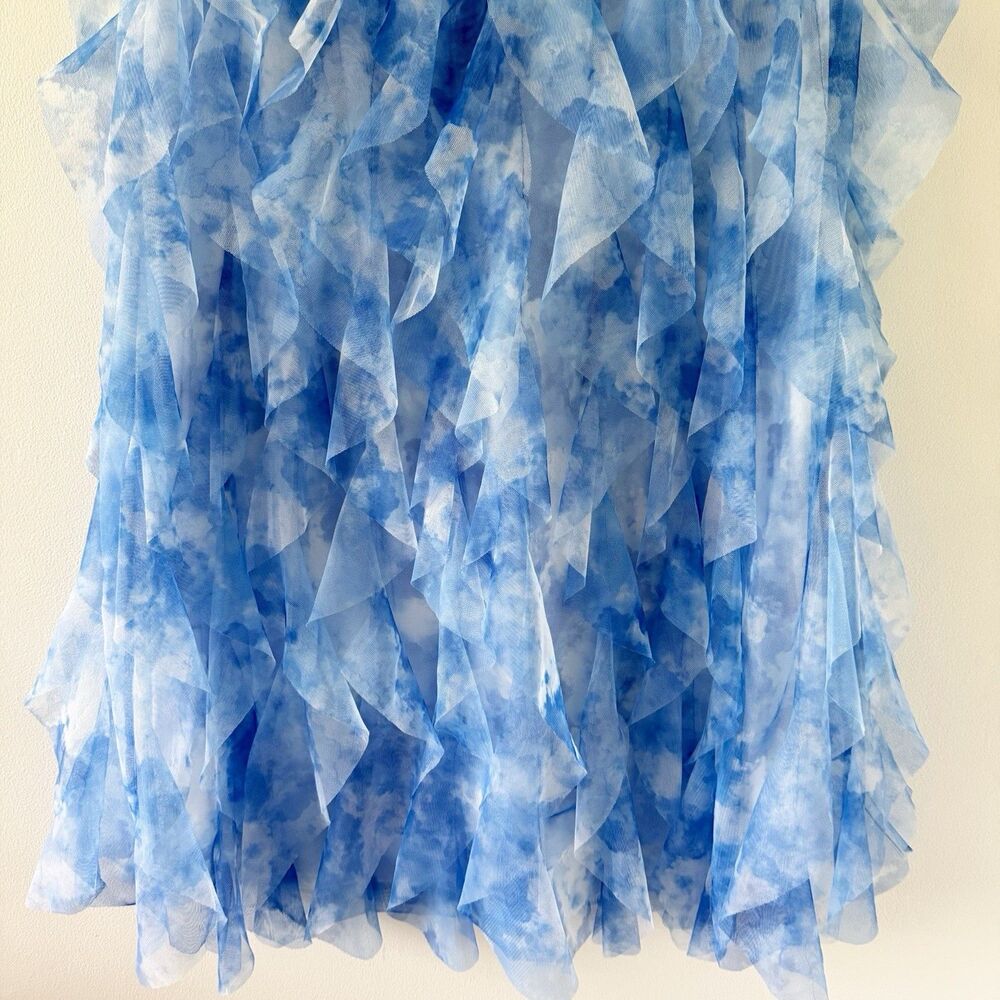 Fairycore Coquette Soft Romantic Tie Dye Ruffled Elastic Waist Tiered Skirt Med - Picture 5 of 15